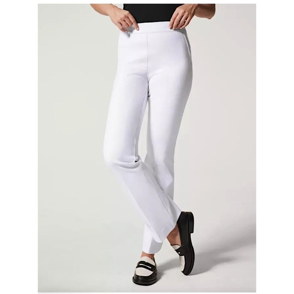 Spanx Women’s On-the-Go Kick Flare Pull On Pant White Stretch XL Tall NWT $148 - Picture 2 of 16